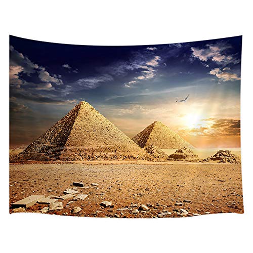 JAWO Ägypten Reise-Wandteppich, Wandbehang, ägyptische Pyramiden Geschichte in Wüste und fliegender Adler, Vogel Natur Sonnenschein, Heimdekoration, Wandteppich für Wohnzimmer, Wohnheim, 152 x 101 cm JAWO Ägypten Reise-Wandteppich, Wandbehang, ägyptische Pyramiden Geschichte in Wüste und fliegender Adler, Vogel Natur Sonnenschein, Heimdekoration, Wandteppich für Wohnzimmer, Wohnheim, 152 x 101 cm von JAWO