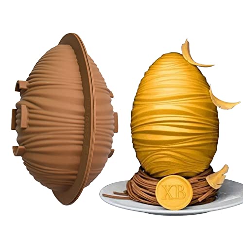 JAWSEU 3D Ostereier Form, 3D Osterei Schokoladenform, Ei Silikonform DIY Ostern Surprise Mousse Formen Backform für heiße Schokoladen Kakao Bomben Kuchen von JAWSEU