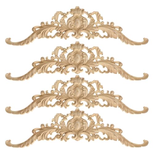 4Pcs Holzschnitzerei Applikation, Holz Schrankaufkleber Geschnitzt Decal Holzschnitzerei Holzapplikation Geschnitzte Aufkleber Vintage Massivholz Geschnitzte Ornamente für Möbel Wand Tür 4Pcs Holzschnitzerei Applikation, Holz Schrankaufkleber Geschnitzt Decal Holzschnitzerei Holzapplikation Geschnitzte Aufkleber Vintage Massivholz Geschnitzte Ornamente für Möbel Wand Tür von JAWSEU