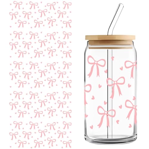 5 Blätter UV DTF Tasse Transfer Aufkleber, Rub on Sticker Aesthetic Glas Tassen Wasserfeste Aufkleber Rub on Transferaufkleber Tasse Wickeln Rub on Transfers Sticker Papier Becher Stickers von JAWSEU