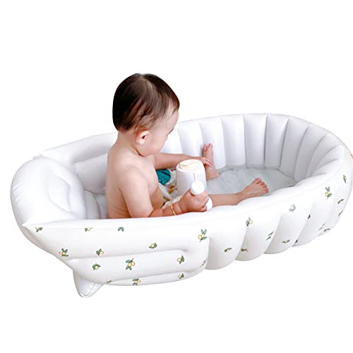 Aufblasbare Badewanne, Tragbare Aufblasbare Babybadewanne Faltbar, Reisedusche Badewannen Sitz Summer Schwimmbeckenfür Baby Neugeborene Jungen Mädchen von JAWSEU