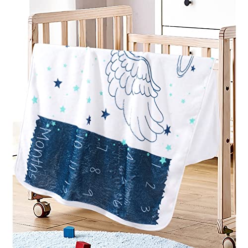 Baby Monatliche Meilenstein Decke für Jungen und Mädchen, Baby Monats Decke Baby Matte Alter Meilenstein mit 1 Fotorahmen, Baby Swaddling Decke DIY Fotografie Hintergrund Decke von JAWSEU