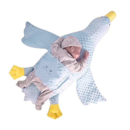 JAWSEU Babykissen Neugeborenes Baby Kissen Schlafendes Auspuffkissen Niedliche Gans Plüschtier Beruhigendes für Kindergarten Kinder Babygeschenke, Newborn Baby Pillow von JAWSEU