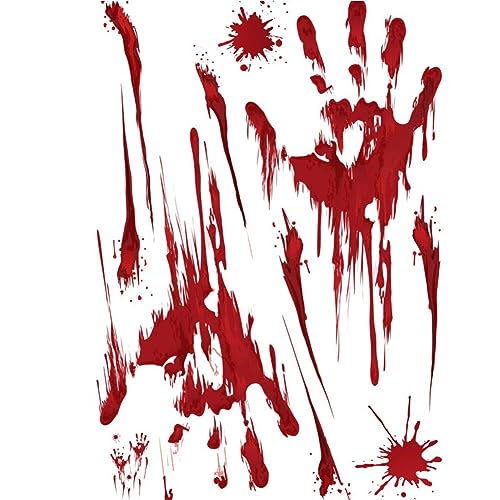 Halloween Aufkleber für Auto, Autosticker Decal Aufkleber Sticker, Aufkleber Blutige Hände Füße Blut Blutspur Horror Grusel Aufkleber Wand Sticker Dekor Auto Styling Heckscheibe Aufkleber von JAWSEU