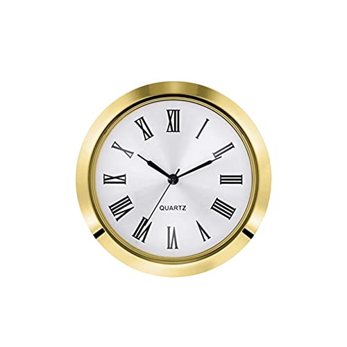 JAWSEU 2-1/8 Zoll (55 mm) Quarzuhreinsatz, Runde Uhr aus Quarzuhr mit Römischen Ziffern, Einsteckuhren Uhrwerke zum DIY Uhr von JAWSEU