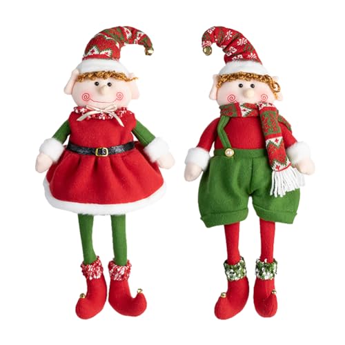 JAWSEU 2pcs Weihnachtselfen Figuren Mini Elfen Plüsch Puppen mit Langen Beinen Weihnachtswichtel Figuren Weihnachtspuppe Weihnachtsstehende Puppe Figuren Elfenpuppen Mit Langen Beinen Tischdekoration JAWSEU 2pcs Weihnachtselfen Figuren Mini Elfen Plüsch Puppen mit Langen Beinen Weihnachtswichtel Figuren Weihnachtspuppe Weihnachtsstehende Puppe Figuren Elfenpuppen Mit Langen Beinen Tischdekoration von JAWSEU