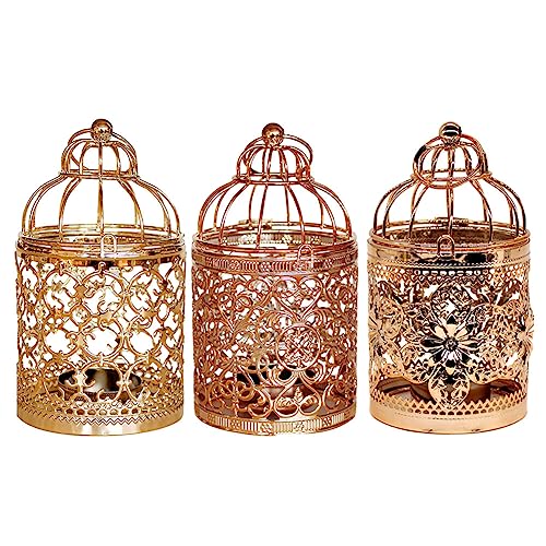 JAWSEU 3 Stück Vogelkäfig Kerzenständer, Metall Teelichthalter Kerzenhalter Dekorative Mittelstücke für Weihnachten Hochzeit Party Tischdeko, Vintage Hängende Laternen Landhaus Stil JAWSEU 3 Stück Vogelkäfig Kerzenständer, Metall Teelichthalter Kerzenhalter Dekorative Mittelstücke für Weihnachten Hochzeit Party Tischdeko, Vintage Hängende Laternen Landhaus Stil von JAWSEU