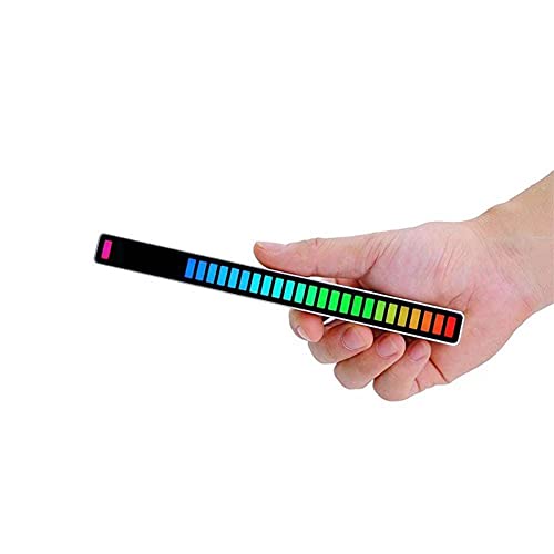 JAWSEU 32-Bit Mikrofon Sprachsteuerung, RGB Voice-Activated Pickup Rhythm Light, Music Level 32-Bit LED, LED-Display, Rhythmus-Licht für Bar, Auto, Audio von JAWSEU