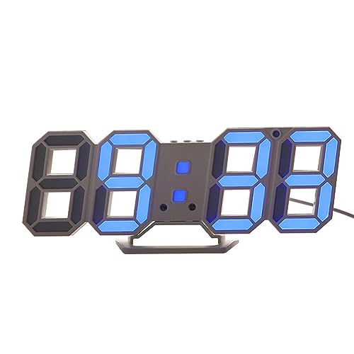JAWSEU 3D LED Wanduhr, Digital 3D LED Wecker, Modern 12/24 Nachtlicht, Home Decor, Snooze No Noise, Büro, Küche, Schlafzimmer, Wohnzimmer von JAWSEU