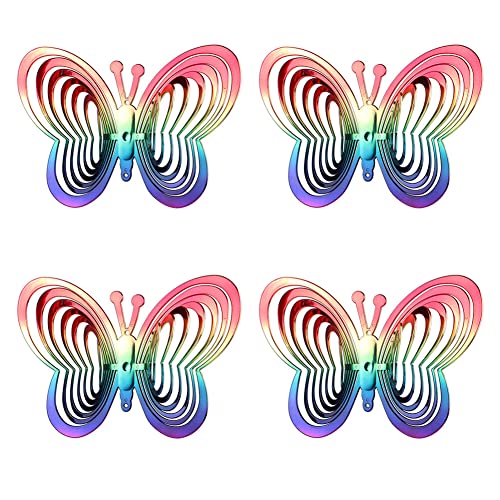 JAWSEU 4 Stück Vogelabwehr Schmetterling Vögel Abschrecken Reflektierende Vogelschreck, Schmetterling Windspiele für Draußen Hängend Dekoration für Balkon und Garten von JAWSEU