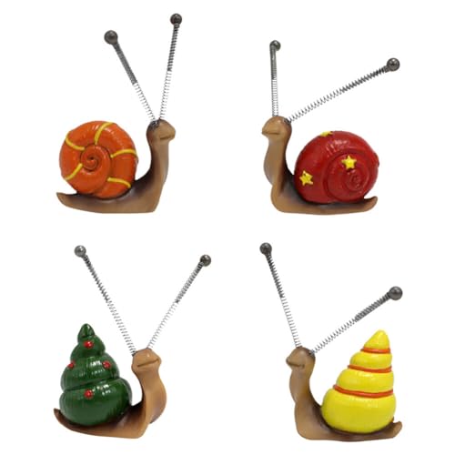 JAWSEU 4pcs Schnecke Figur Miniatur Schnecken Gartenfigur, Schnecke Gartendeko Mini Schnecke Gartenzwerg Figurine Garten Dekor Mini Tiere Miniatur Ornament Miniatur Fee Garten Mini Schnecke Ornament von JAWSEU
