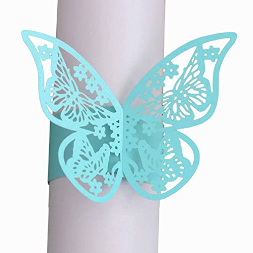 JAWSEU 50 Stück Serviettenringe Schmetterling Papier Serviettenringe Servietten Schnalle Serviettenring, Serviette Schnalle Halter für Hochzeit Geburtstag Bankett Kommunion Party Tischdekoration von JAWSEU