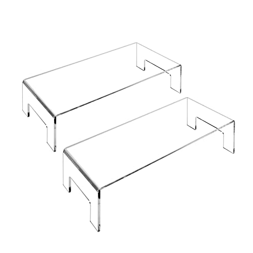 JAWSEU Acryl Display Riser, Dekobrücke, U-Ständer, Klare Display Ständer, 3 mm Acryl-Präsentationsständer, Schmuckvitrine, Aufbewahrungsregal, Regalhalter (2 Pack) von JAWSEU