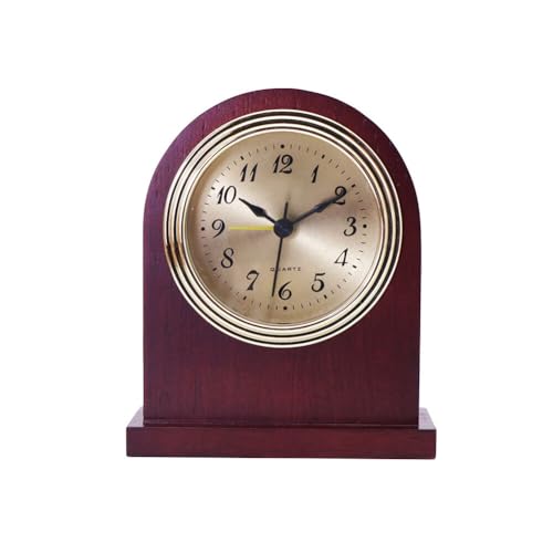 JAWSEU Analog Holz Wecker Ohne Ticken - Retro Tischuhr Vintage Leise für Wohnzimmer, Küche Oder Büro von JAWSEU