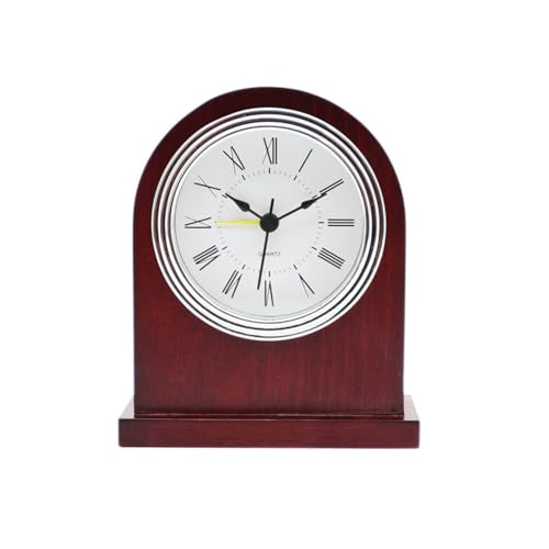 JAWSEU Analog Holz Wecker - Retro Tischuhr Ohne Ticken - Vintage Leise Holztischuhr für Wohnzimmer, Küche oder Büro von JAWSEU