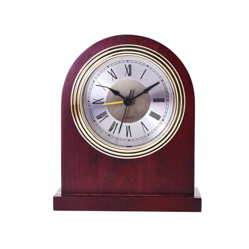 JAWSEU Analog Holz Wecker Ohne Ticken - Retro Tischuhr Vintage Leise für Wohnzimmer, Küche oder Büro von JAWSEU