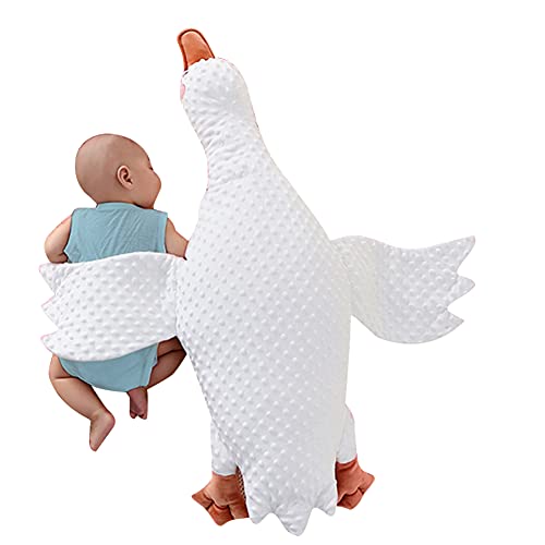 JAWSEU Babykissen Neugeborenes Baby Kissen Schlafendes Auspuffkissen Niedliche Gans Plüschtier Beruhigendes für Kindergarten Kinder Babygeschenke, Newborn Baby Pillow von JAWSEU