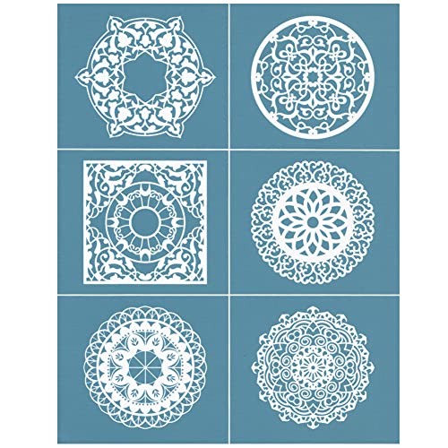 JAWSEU DIY Selbstklebender Siebdruck-Schablone, Blumendesign-Schablonenset Wiederverwendbares Siebdruck-Netztransfer für T-Shirts Kissen Stofftaschen Holzbrett Malerei von JAWSEU