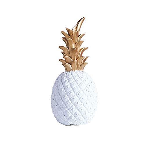JAWSEU Deko Ananas, Ananas-Dekoration aus Kunstharz, Ananas Ornament für Tisch Restaurant Hochzeit, Heimdekoration (Weiß) von JAWSEU