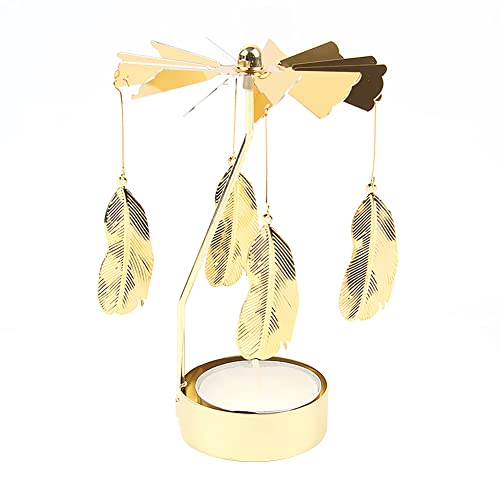JAWSEU Goldener Drehbarer Kerzenhalter, Rotierendes Karussell-Teelicht, Kerzenhalter-Ständer, Vintage Kerzenständer, Teelicht Kerzenhalter Abendessen Hochzeit Bar Party für Zuhause Dekoration JAWSEU Goldener Drehbarer Kerzenhalter, Rotierendes Karussell-Teelicht, Kerzenhalter-Ständer, Vintage Kerzenständer, Teelicht Kerzenhalter Abendessen Hochzeit Bar Party für Zuhause Dekoration von JAWSEU