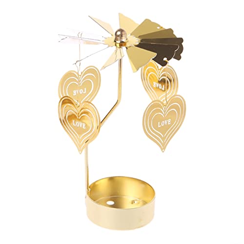 JAWSEU Goldener Drehbarer Kerzenhalter, Rotierendes Karussell-Teelicht, Kerzenhalter-Ständer, Vintage Kerzenständer, Teelicht Kerzenhalter Abendessen Hochzeit Bar Party für Zuhause Dekoration JAWSEU Goldener Drehbarer Kerzenhalter, Rotierendes Karussell-Teelicht, Kerzenhalter-Ständer, Vintage Kerzenständer, Teelicht Kerzenhalter Abendessen Hochzeit Bar Party für Zuhause Dekoration von JAWSEU