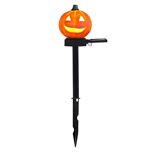 JAWSEU Kürbis Halloween Solarlampen, Halloween Gartendeko, Outdoor Solar Kürbis Lampe, Kürbis Solar LED Lichter mit Pfahl für Garten Rasen Weg Hof Halloween Dekorativ Marker Lichte von JAWSEU