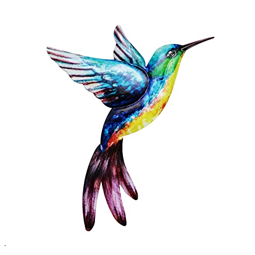 JAWSEU Metall Kolibri Wanddeko, Gartendeko Wand Deko, Metall Kolibri Wandkunst, Metall Vogel Deko, Bunte Kolibri Wanddekoration von Garten, Wandbehang Ornamente Für Innen Und Außen von JAWSEU