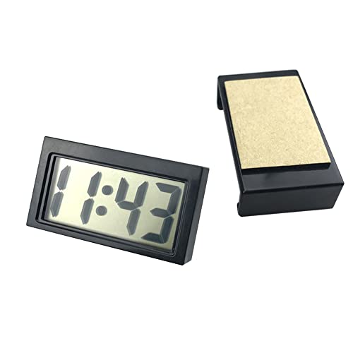 JAWSEU Mini Auto Uhr, Schreibtisch Digitaluhr, LCD Digital Tisch Selbstklebende Auto Armaturenbrett Schreibtisch Elektronische Uhr für Auto Home Desk Office von JAWSEU