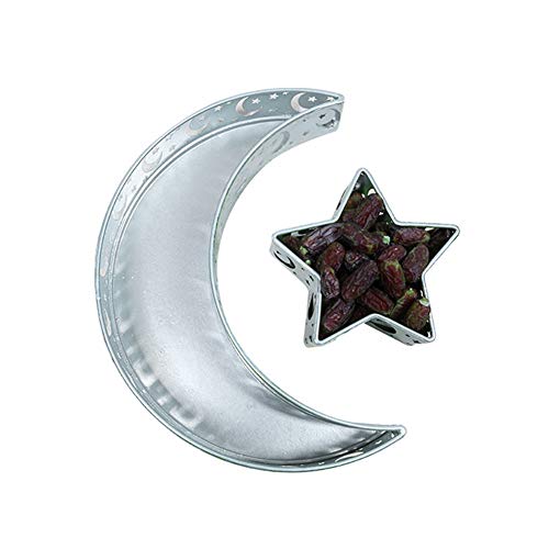 JAWSEU Muslim Eid Food Tray, Ramadan Iron Tray Dekorationen, Tablett Serviertablett, Wohnkultur Für Party Food Display Dekoration Ornament von JAWSEU