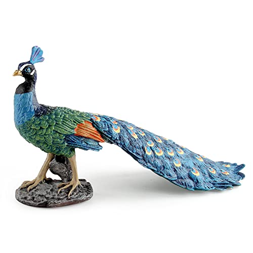 JAWSEU Pfau Figuren, Vögel Deko Figuren Modern, Pfau Figur Deko Tierfiguren, Vogel Statue Skulptur Vogelskulpturen, Statue Tier-Dekorationen für Zuhause, Schlafzimmer, Wohnzimmer, Yard, Garden von JAWSEU