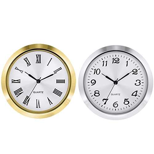 JAWSEU Quarzuhr Klein, Quarzuhreinsatz, Runde Uhr aus Quarzuhr mit Römischen Ziffern, Einsteckuhrwerk Einbau-Uhr Quartz Uhrwerk von JAWSEU