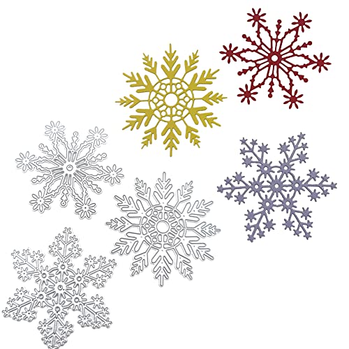 JAWSEU Schneeflocken Stanzformen Scrapbooking Prägeschablonen Stanzform, Christmas Stanzformen Metall Stanzschablonen für DIY Scrapbook Karte Machen Bedarf von JAWSEU