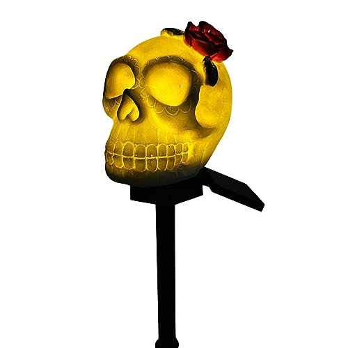 JAWSEU Solarlampen für Außen Garten, Totenkopf Solar Gartenleuchten Wasserdichte Solarleuchten Garten, Auto On/Off Solarleuchten LED Solar Gartenleuchten Dekoration für Gärten Rasen Beleuchtung von JAWSEU