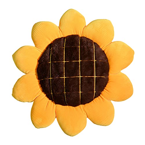 JAWSEU Sunflower Dekokissen, Blumenkissen, Sonnenblumenkissen Sitzkissen Kinder, Sonnenblumen Boden Kissen Plüsch, Haustierkissen Heimdekoration für Zuhause von JAWSEU