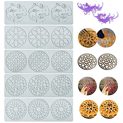 Silikonform Matte, Drachen Phönix Prägung Silikon Spitze Matte, Gebäck Prägeform Prägung Matte mit Teigschaber Kunststoff Zuckerhandwerk-Abdruckform für Kuchen Backen Decoration und Bastelprojekte von JAWSEU