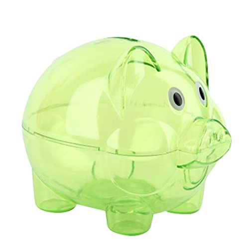 Sparschwein Transparent, Unzerbrechlicher Geldspartopf Aus Kunststoff, Spardose Sparschwein Plastik Süßes Schwein Design Piggies Bank Münzfach für Kinder Geschenk, grün von JAWSEU