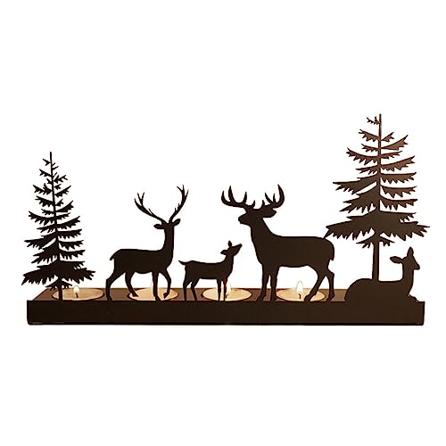 JAWSEU Tier Teelicht Kerzenständer, Dekoratives Teelichthalter Hirsch Schwarze Kerzenhalter Aus Metall Deko Kerzenhalter Weihnachtskerzenhalter Ornament für Hochzeit, Party-Dekoration JAWSEU Tier Teelicht Kerzenständer, Dekoratives Teelichthalter Hirsch Schwarze Kerzenhalter Aus Metall Deko Kerzenhalter Weihnachtskerzenhalter Ornament für Hochzeit, Party-Dekoration von JAWSEU