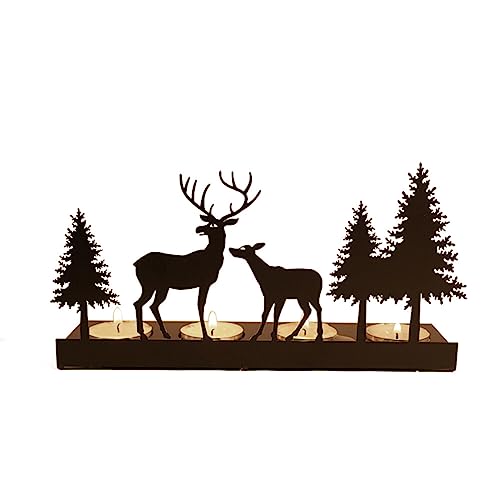 JAWSEU Tier Teelicht Kerzenständer, Dekoratives Teelichthalter Hirsch Schwarze Kerzenhalter Aus Metall Deko Kerzenhalter Weihnachtskerzenhalter Ornament für Hochzeit, Party-Dekoration JAWSEU Tier Teelicht Kerzenständer, Dekoratives Teelichthalter Hirsch Schwarze Kerzenhalter Aus Metall Deko Kerzenhalter Weihnachtskerzenhalter Ornament für Hochzeit, Party-Dekoration von JAWSEU