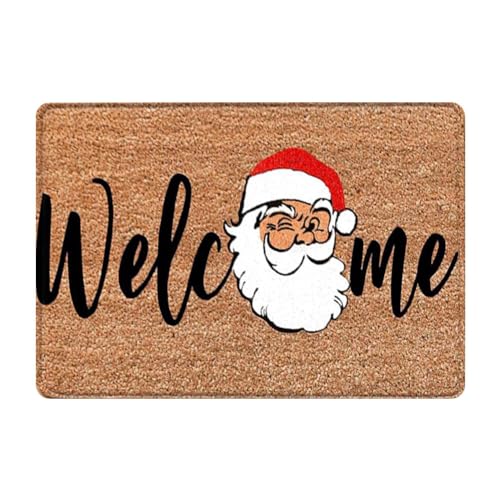 Weihnachtsteppich Fußmatten 40x60cm Weihnachtsmotiv Weihnachten rutschfeste Türmatte Fußmatte Weihnachtsdeko Fussmatte Decor Badematte Badvorleger Fußabtreter Fussmatte Schmutzfangmatte von JAWSEU