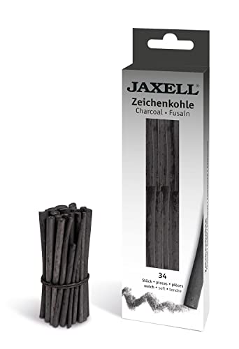 JAXELL 48239 Zeichenkohle-Sortiment in Künstlerqualität, Härtegrad weich, 34 Zeichen-Kohlen in halber Länge ca. 7,5 cm, 28x Durchmesser 3 - 5 mm, 6x Durchmesser 5 - 8 mm, Schwarz JAXELL 48239 Zeichenkohle-Sortiment in Künstlerqualität, Härtegrad weich, 34 Zeichen-Kohlen in halber Länge ca. 7,5 cm, 28x Durchmesser 3 - 5 mm, 6x Durchmesser 5 - 8 mm, Schwarz von JAXELL