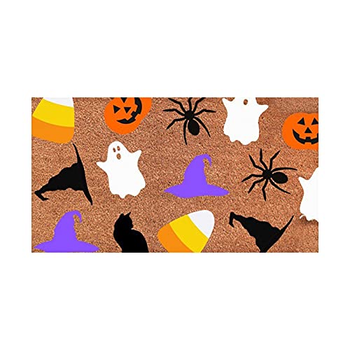 Halloween-Fußmatte Spooky Willkommensbereich Teppich Waschmaschinenfest rutschfeste Fußmatte für Innenbereich für Hauseingänge, Flure,Badezimmer, Küche,40x60cm von JAXICH