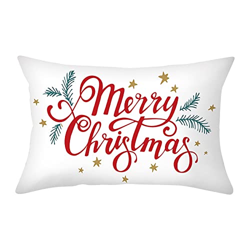 JAXICH Kissenbezug Weihnachten Hirsch Kissenbezüge Wohnzimmer Dekokissen Couch Cushion Kissenhülle Weihnachtskissenbezug Sofa Kissen Outdoor Couchkissen 30x50 cm von JAXICH