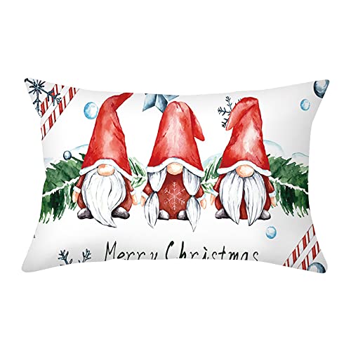 JAXICH Weihnachtskissenbezug Weihnachtsdeko Leinen Kissenhülle Pillow Covers Weihnachtskissenbezug Sofa Kissen Outdoor Couchkissen 30x50 cm von JAXICH