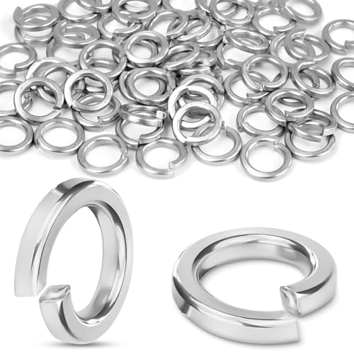 JAXICREY 60 Stück Federringe M8 Edelstahl, Federscheiben Sprengring M8 Edelstahl A2 | V2A Sicherungsscheiben Sprengringe Springring für Haushaltsgeräte Mechanische Geräte (Silber) von JAXICREY