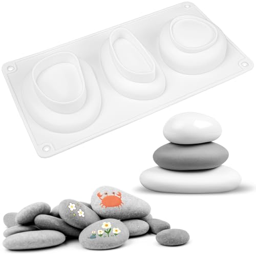 JAXICREY Silikonform Steine, 3 Verschiedene Steinformen Silikonformen Gießformen Silikon Seifen Formen zum Gießen für Beton Zement Gips Harz Seife und Wachs Ideal Für Basteln kreative Deko JAXICREY Silikonform Steine, 3 Verschiedene Steinformen Silikonformen Gießformen Silikon Seifen Formen zum Gießen für Beton Zement Gips Harz Seife und Wachs Ideal Für Basteln kreative Deko von JAXICREY