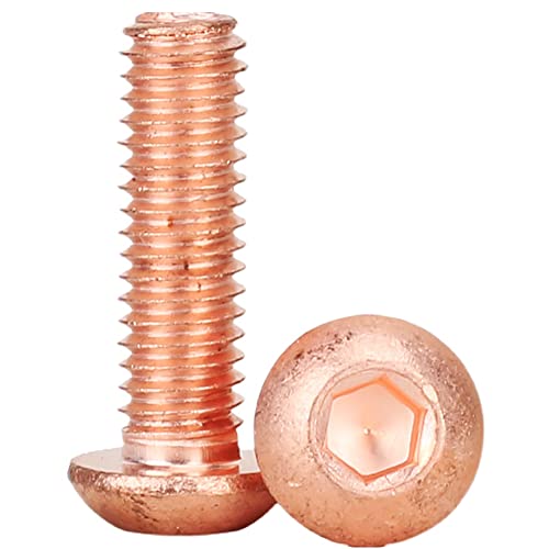 (5 Stück) Violett Kupfer Halbrundkopf Innensechskantschrauben M5 x 12 mm, für die Wartung von Kupfer elektronische Werkbänke mechanische Wellen. von JAXU CWN 'ART