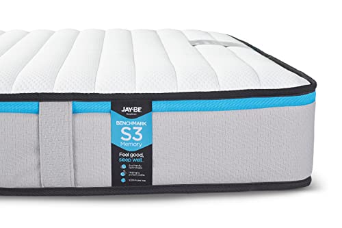 JAY-BE Benchmark S3 Matratze, Polyester, Weiß/Blau, Doppelbett von JAY-BE