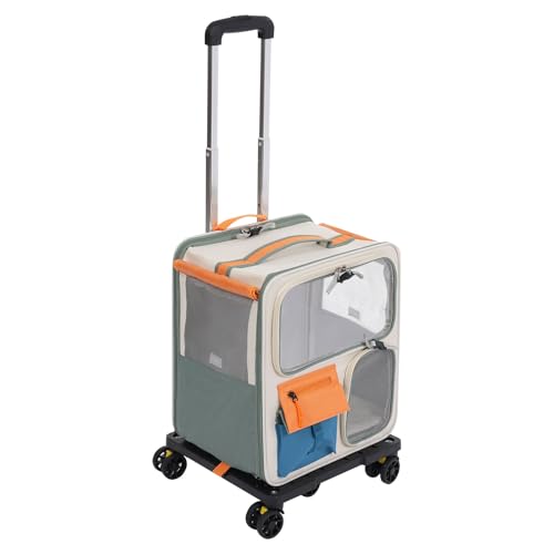 JAYEUW 2 in 1 Haustier-Rucksack Rollkoffer Faltbar Transporttasche für Katze mit Rollen und Trolley Transporttasche aus Oxford-Gewebe Katze&Hund Tragetasche mit Abnehmbar Teleskopgriff Max.12.5kg JAYEUW 2 in 1 Haustier-Rucksack Rollkoffer Faltbar Transporttasche für Katze mit Rollen und Trolley Transporttasche aus Oxford-Gewebe Katze&Hund Tragetasche mit Abnehmbar Teleskopgriff Max.12.5kg von JAYEUW