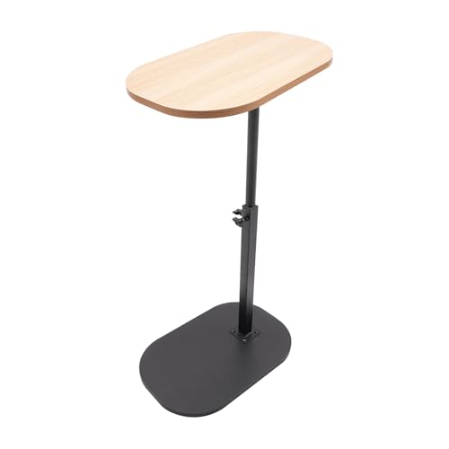 JAYEUW Beistelltisch C Form Klein Couchtisch Holz Sofatisch Höhenverstellbar 45-80cm Runder Beistelltisch für Sofa Couchtische und Bett Nachttisch für Wohnzimmer Schlafzimmer (HolzFarbe) von JAYEUW