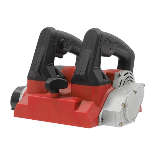 JAYEUW Elektrische Wandhobelmaschine 1300W Handhobelmaschine Tragbare Mauerfräse Putzfräse Elektrohobel mit Griff und Werkzeugkasten Einstellbare 1-4mm Hobeltiefe 15cm Breite (Rot) von JAYEUW